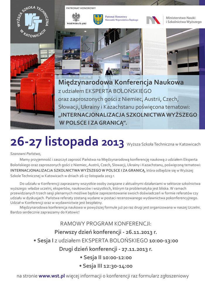 Konferencja - Internacjonalizacja Szkolnictwa Wyższego w Polsce i za Granicą