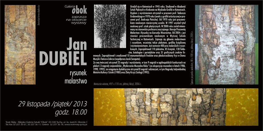 Wystawa prof Jan Dubiela galeria Obok