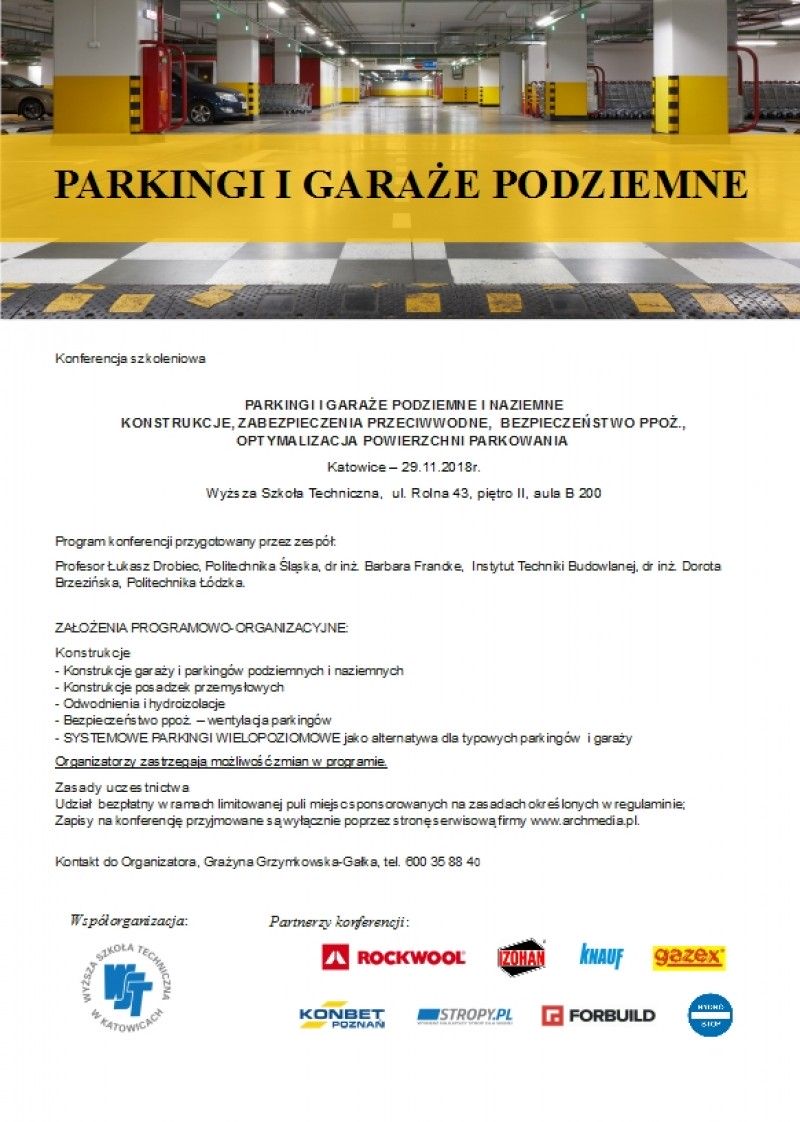 parkingi i graże podziemne - Konferencja szkoleniowa