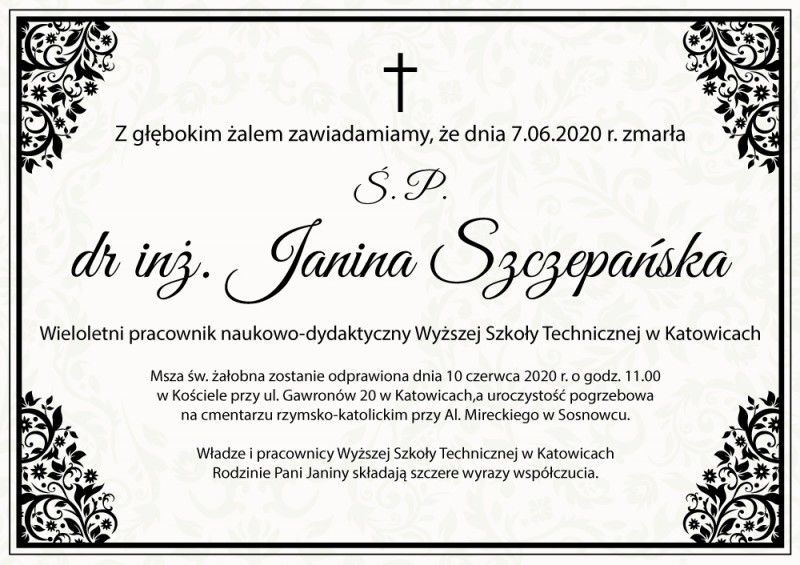 Zmarła dr inż. Janina Szczepańska